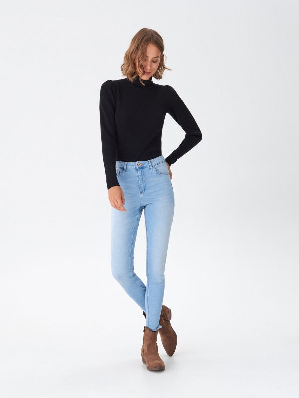 Džinsi high waist skinny - zils - XG944-05J - HOUSE