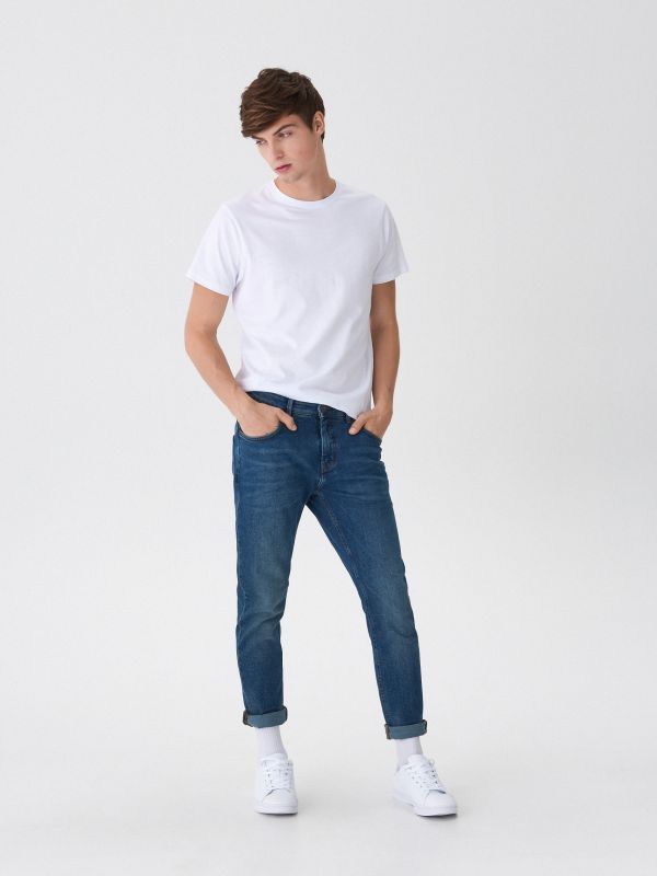 Blugi slim fit - albastru - XH431-55J - HOUSE