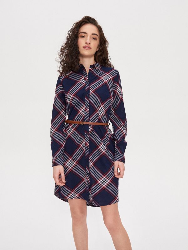 Ladies` dress & belt - wielobarwny - XY211-MLC - HOUSE