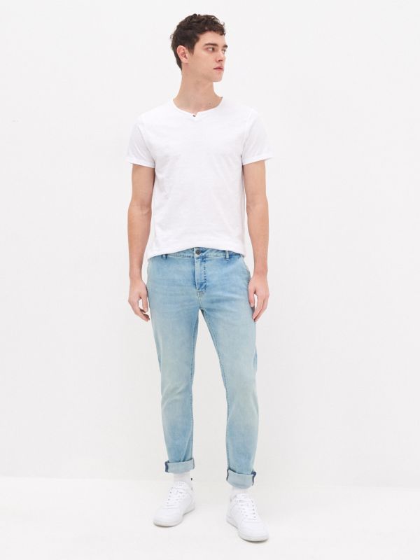 Джинсовые брюки chino - Голубой - YB703-50J - HOUSE
