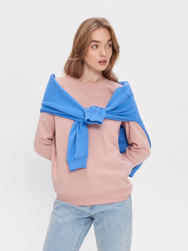 Organic cotton sweatshirt - różowy - YE394-03X - HOUSE