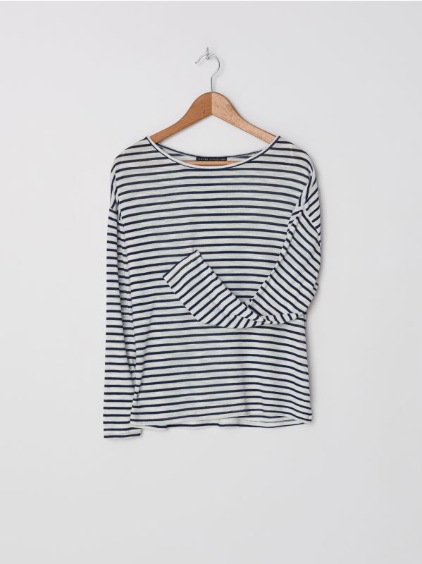 Oversize dryžuotas megztinis - striped - YO835-ST1 - HOUSE