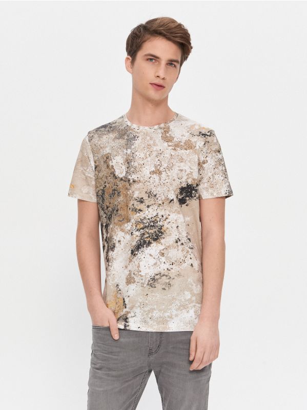 Nyomott mintás T-shirt - többszínű - YT776-MLC - HOUSE