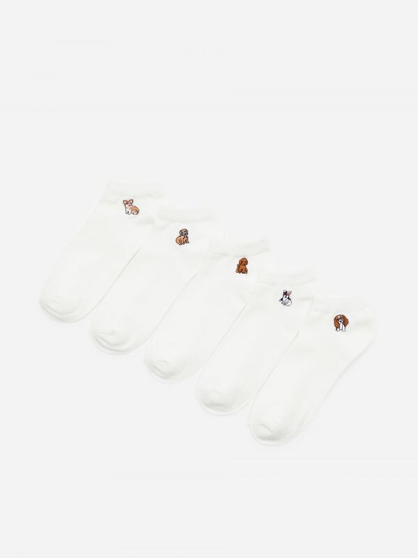 5 pack skarpetek z aplikacją - wielobarwny - ZJ293-MLC - HOUSE