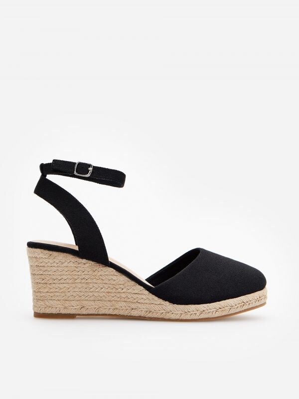 Espadryle na koturnie - czarny - ZJ483-99X - HOUSE