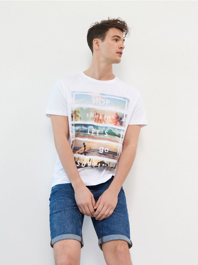 Printed T-shirt - white - 0130A-00X - HOUSE