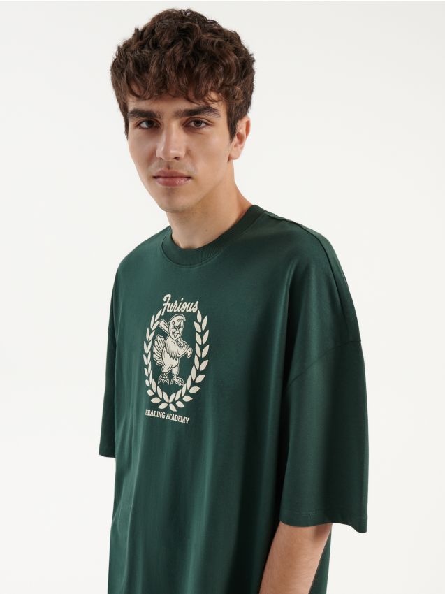 Oversized póló - dark green - HOUSE