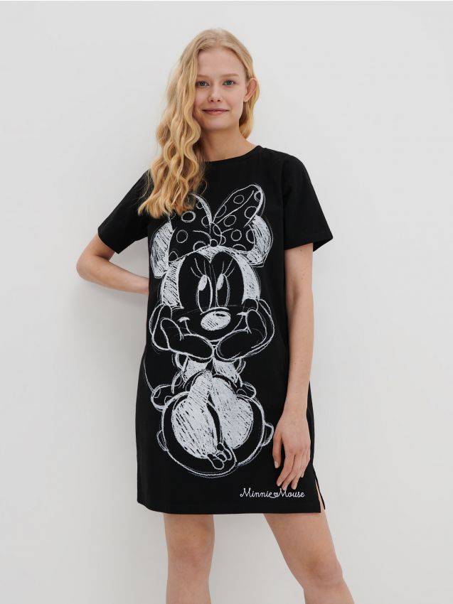 Rochie tip tricou Mickey Mouse - negru - 0494H-99X - HOUSE