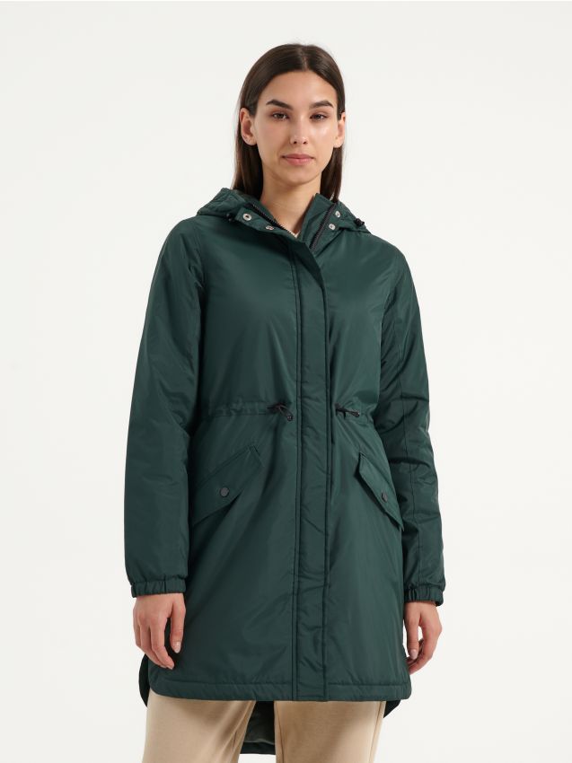 LADIES` COAT - σκουρο πρασινο - HOUSE