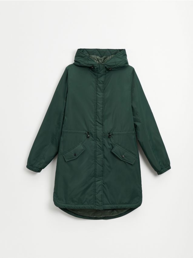 Pašiltinta parka su gobtuvu - dark green - HOUSE