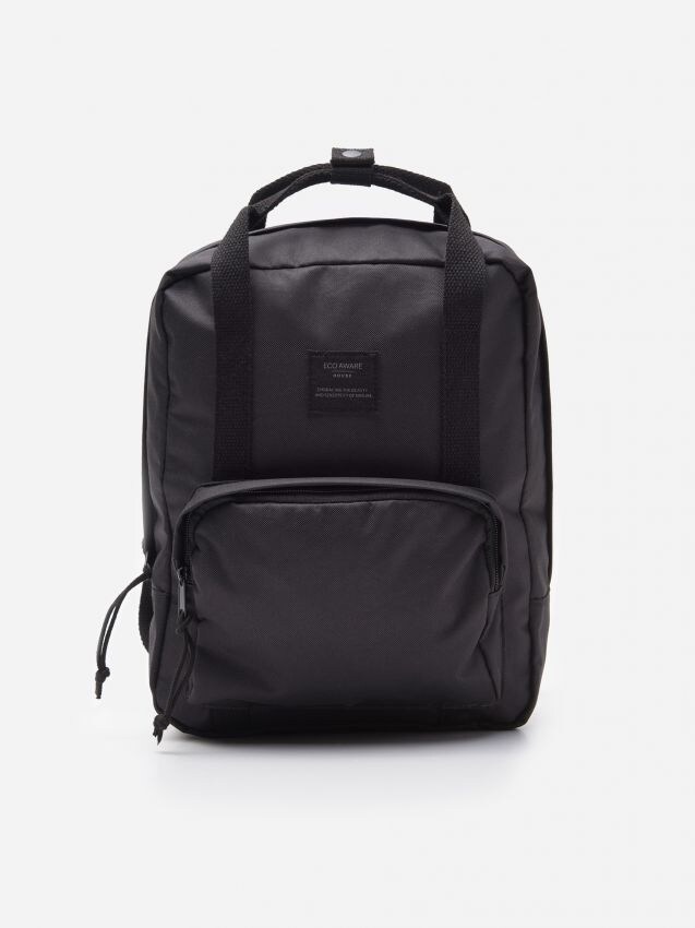 Rucsac din poliester reciclat - negru - 0678A-99X - HOUSE