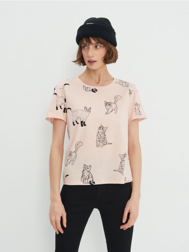Organiskās kokvilnas t-krekls - pastel pink - 0897E-03X - HOUSE