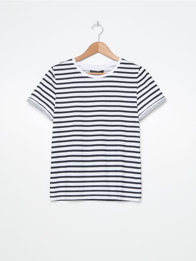 T-shirt z nadrukiem w paski - stripes - 0897E-ST1 - HOUSE