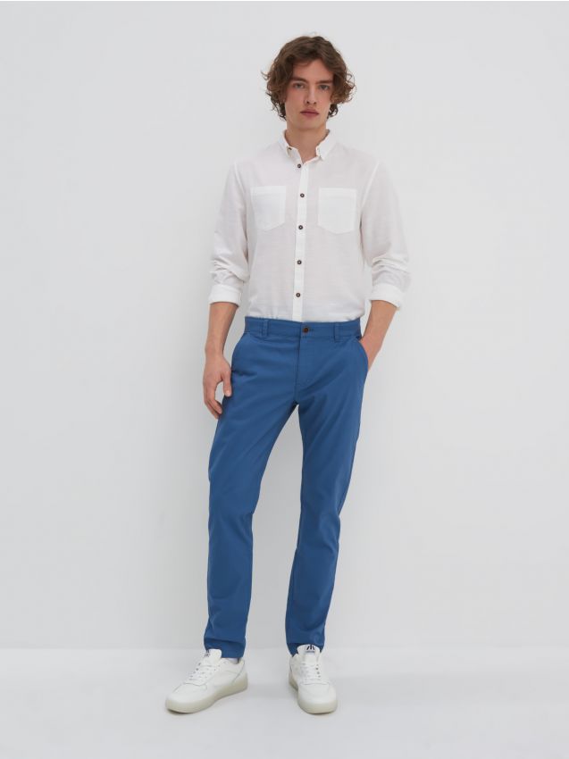 Брюки-ЧИНОСЫ slim fit - Голубой - HOUSE