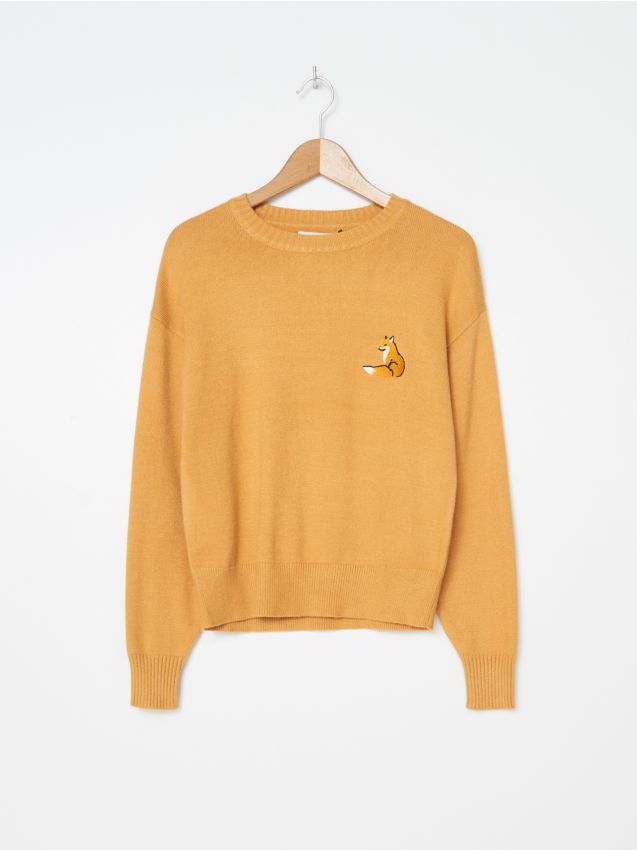 Pulover cu broderie - amber - 1242A-18X - HOUSE