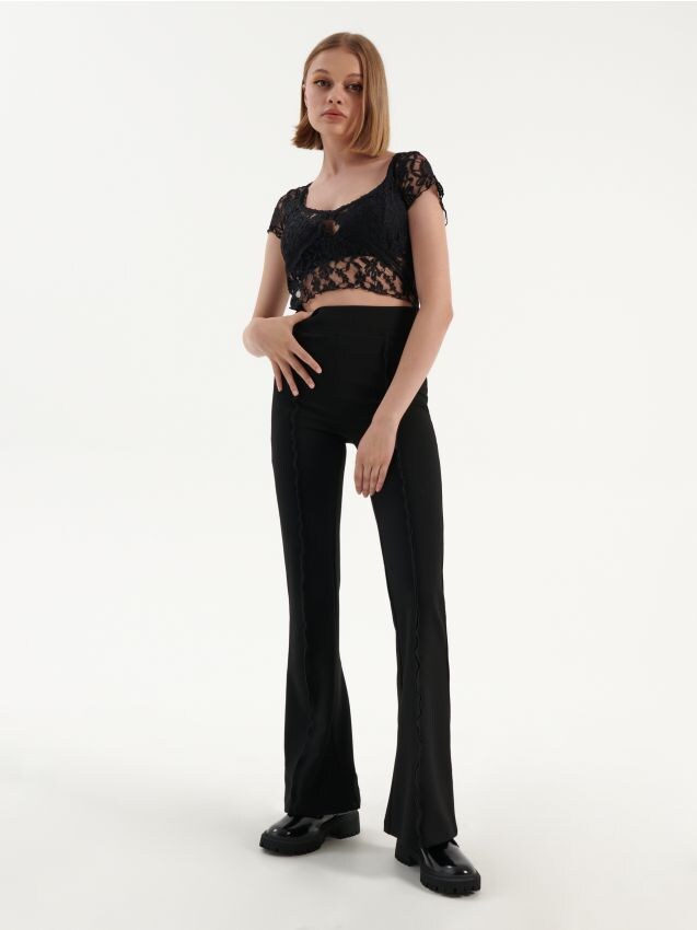 LADIES` TROUSERS - μαυρο - HOUSE
