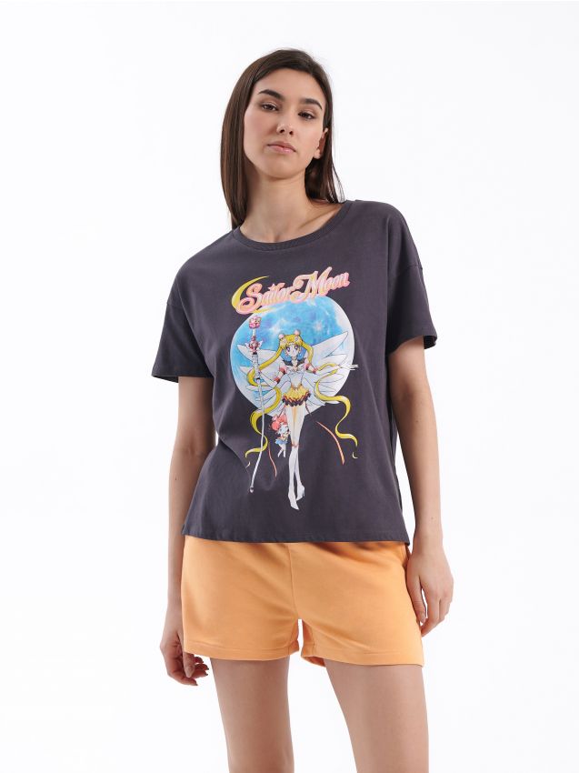 Tričko Sailor Moon - dark grey - HOUSE