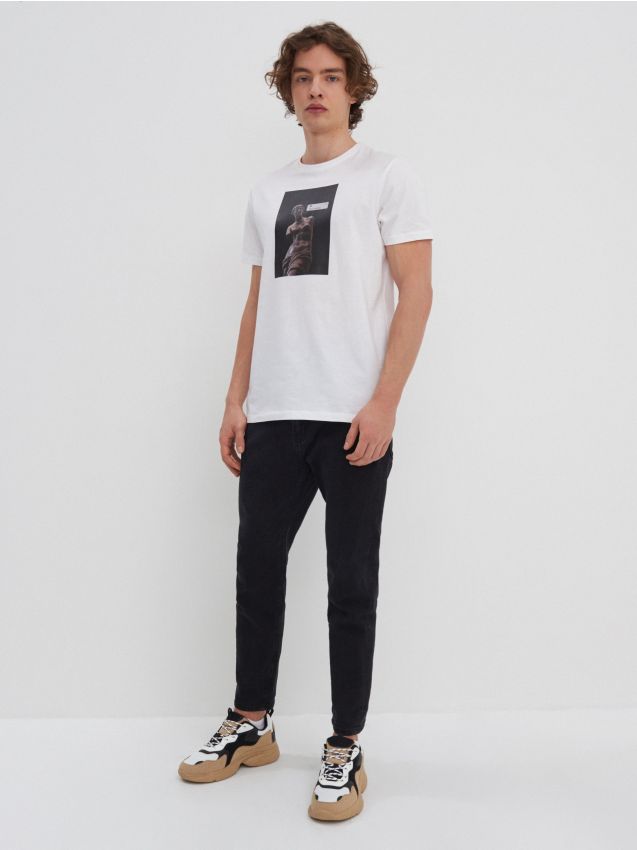T-shirt cu imprimeu - alb - 2411D-00X - HOUSE