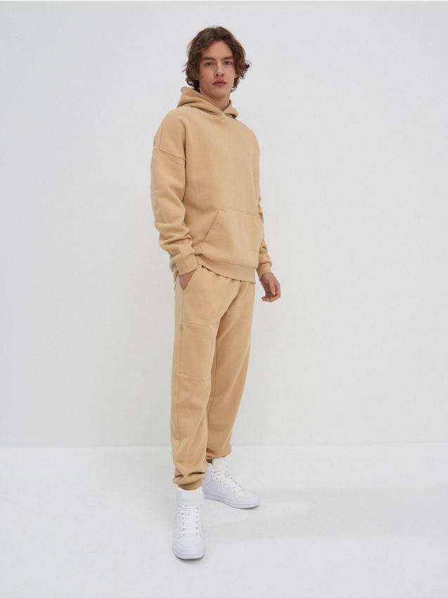 Pantaloni de trening din bumbac organic - bej - 2592E-80X - HOUSE