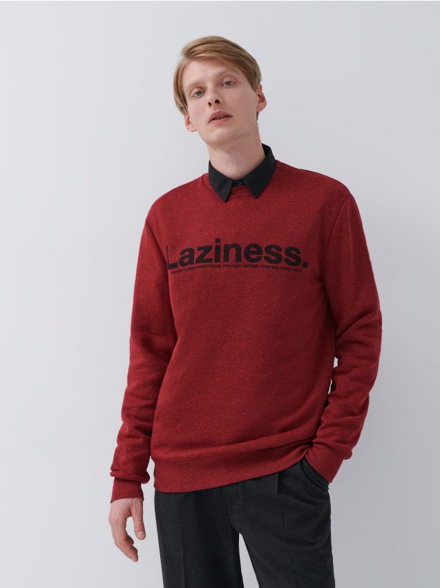 long red sweatshirt