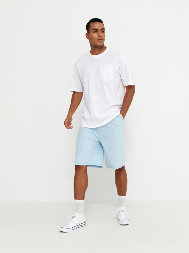 Pantaloni scurți monocromatici - pale blue - 2837I-05X - HOUSE