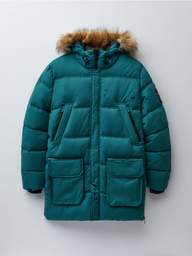 Palton cu glugă - teal green - 2901I-67X - HOUSE