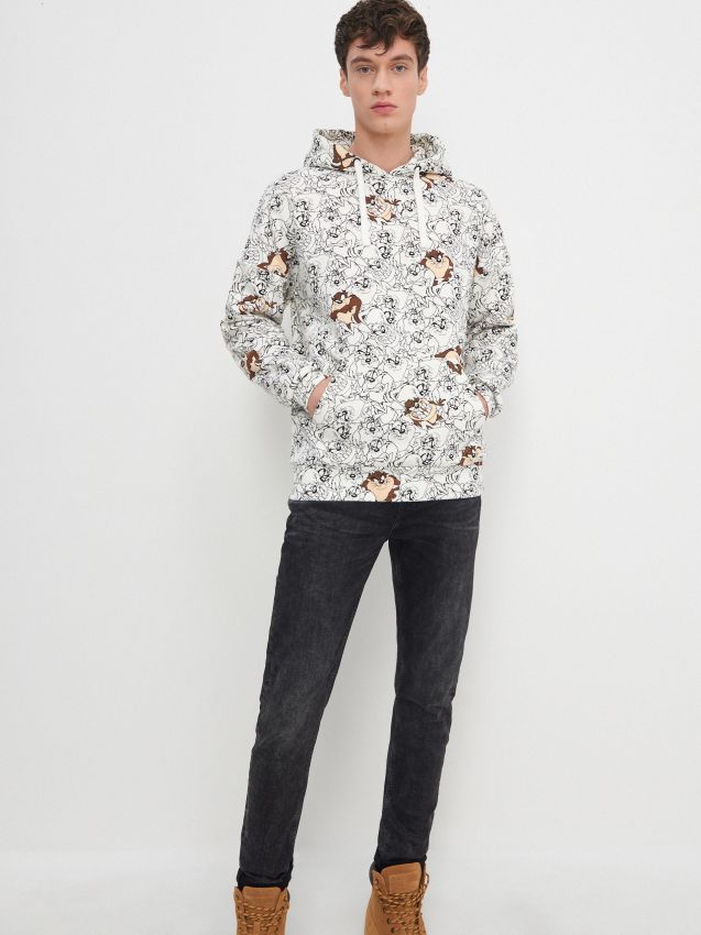 Looney Tunes-mintás kapucnis felső - cream - 3020A-01X - HOUSE