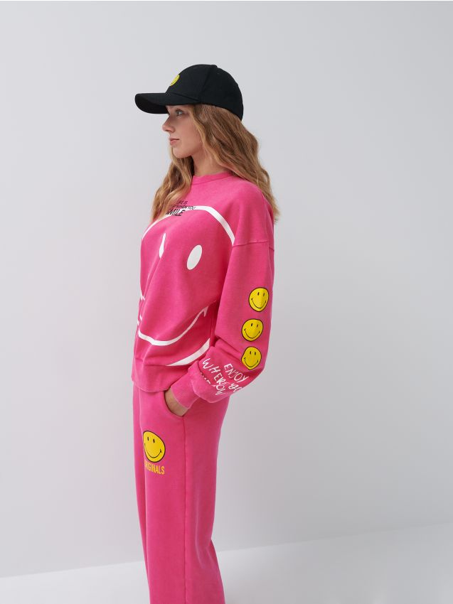 Bluză oversize Smiley - fuchsia - 3165L-43X - HOUSE