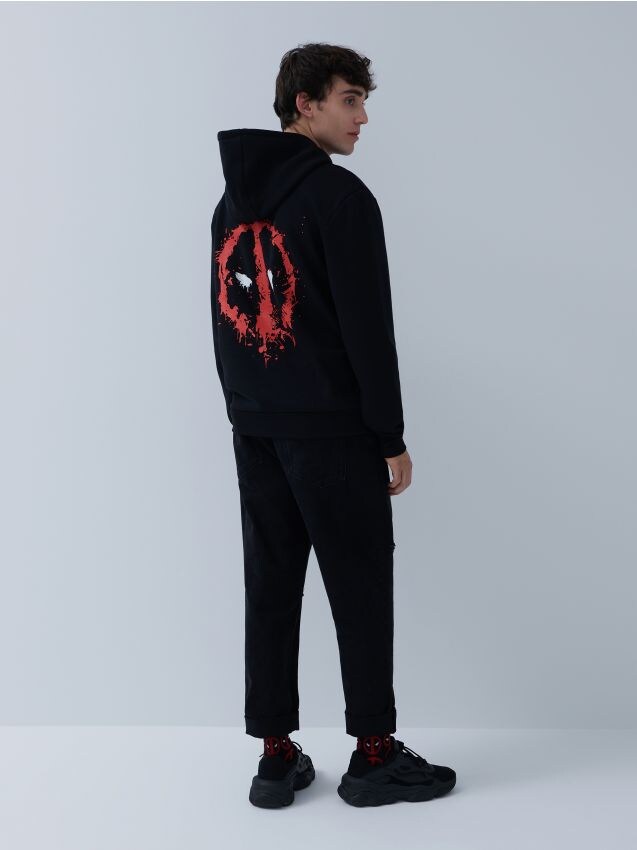 Kapucnis pulcsi Deadpool - fekete - 3170I-99X - HOUSE