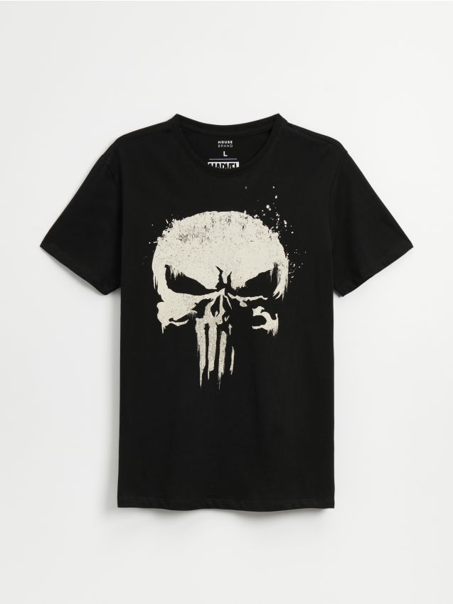 Trükisega T-särk The Punisher - must - HOUSE