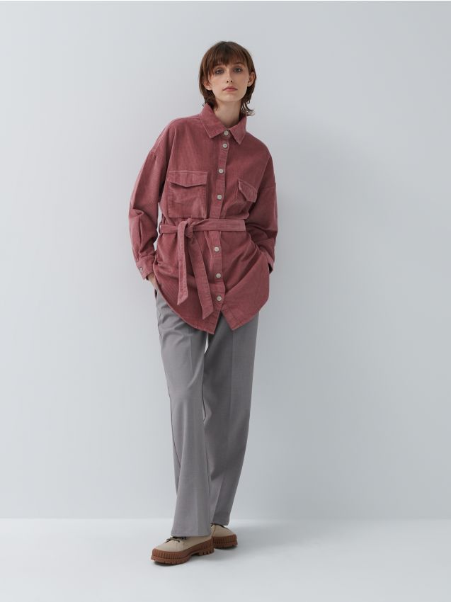 Majica shacket oversize - pastel pink - 3349I-03X - HOUSE