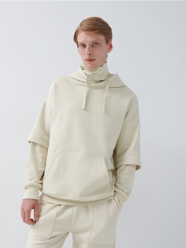 Kapuutsiga dressipluus - cream - 3376L-01X - HOUSE