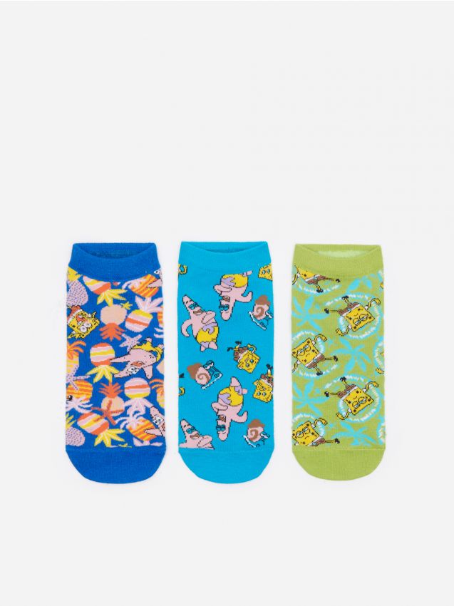 Κάλτσες με στάμπα 3-pack SpongeBob - πολυχρωμο - HOUSE