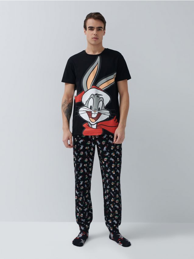 Pyžamo s potlačou Looney Tunes - čierna - 3433L-99X - HOUSE