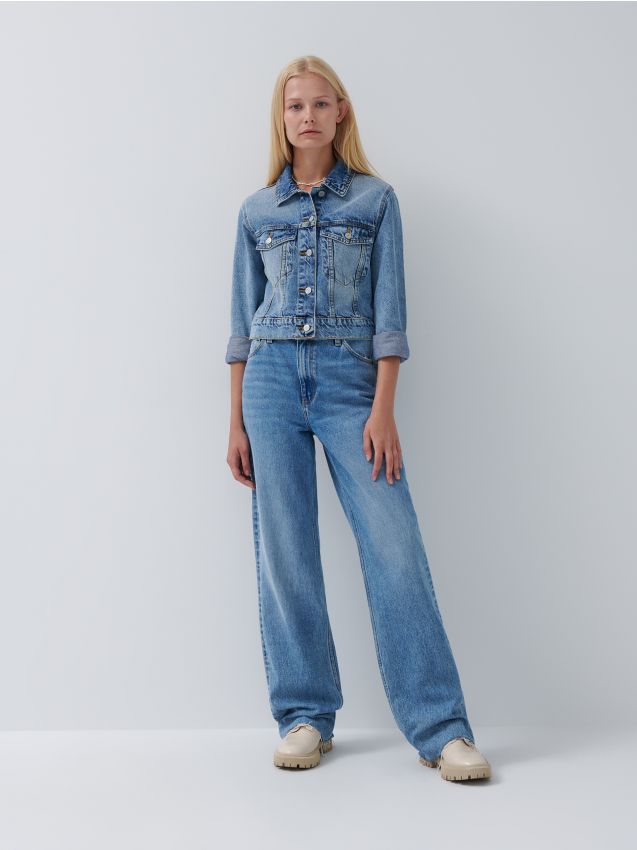 Džíny s širokými nohavicemi - blue jeans - 3570D-55J - HOUSE
