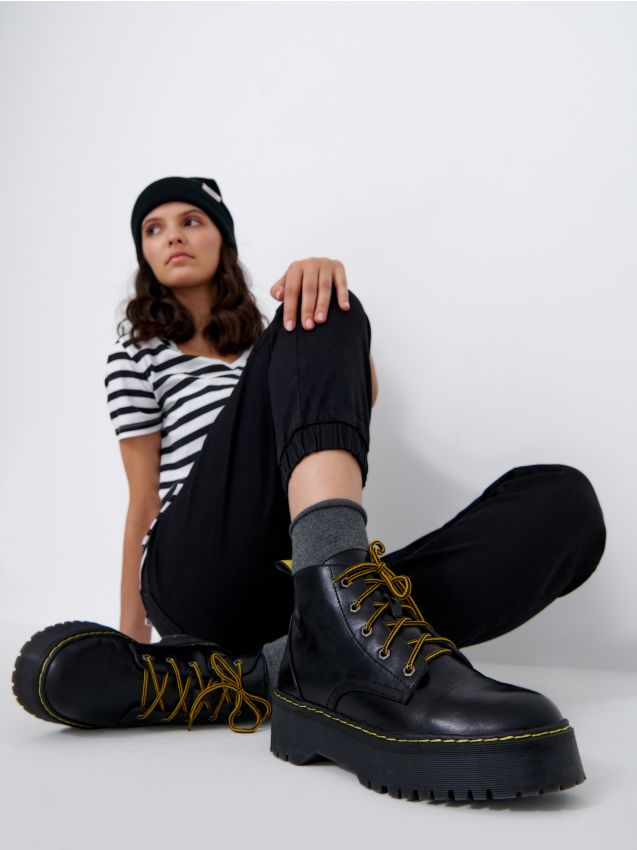 Pantofi cu șireturi până la gleznă - negru - 3654I-99X - HOUSE