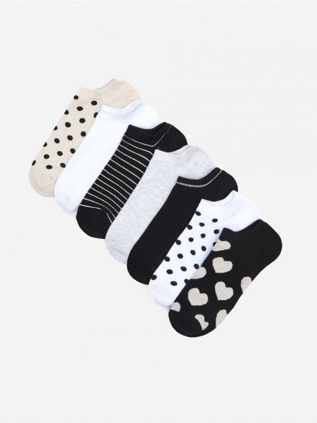 Kojinės su spauda 7-pack - multicolor - 3658E-MLC - HOUSE