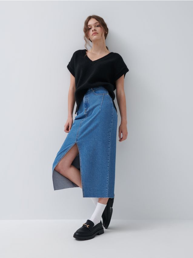 Мідіспідниця - blue jeans - 3715I-55J - HOUSE
