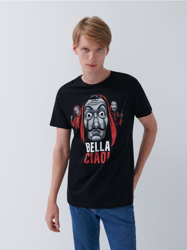 Tricou La Casa De Papel - negru - 4382G-99X - HOUSE