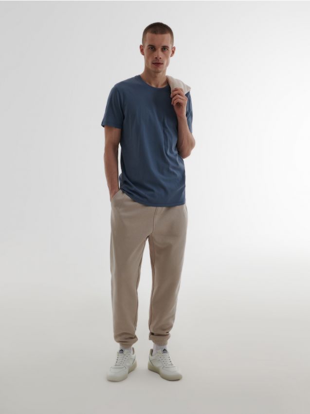 Pantaloni de trening din bumbac organic - bej - 4554I-80X - HOUSE