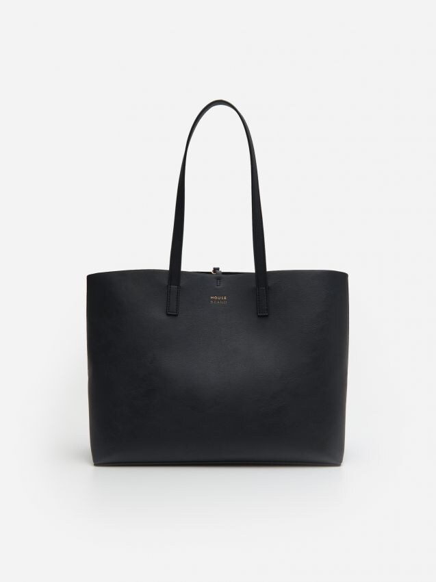 Torba shopper z imitacji skóry - czarny - 4577D-99X - HOUSE