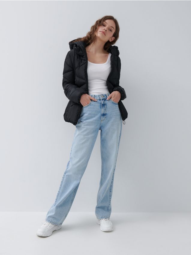 Steppjacke mit Kapuze - schwarz - 4593G-99X - HOUSE