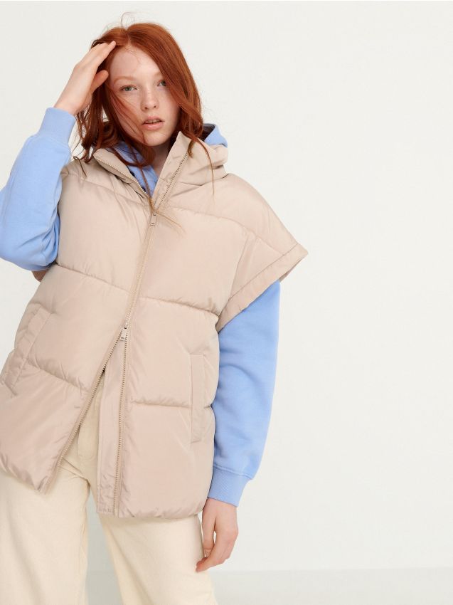 Oversized quilted vest - nude - 4610G-02X - HOUSE