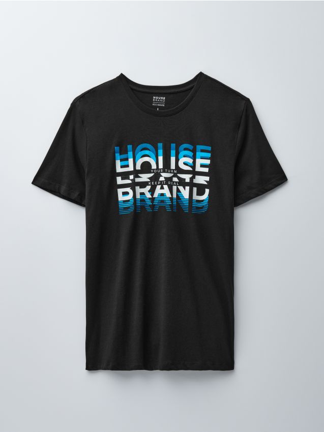 Printed T-shirt House Brand - black - 4611E-99X - HOUSE