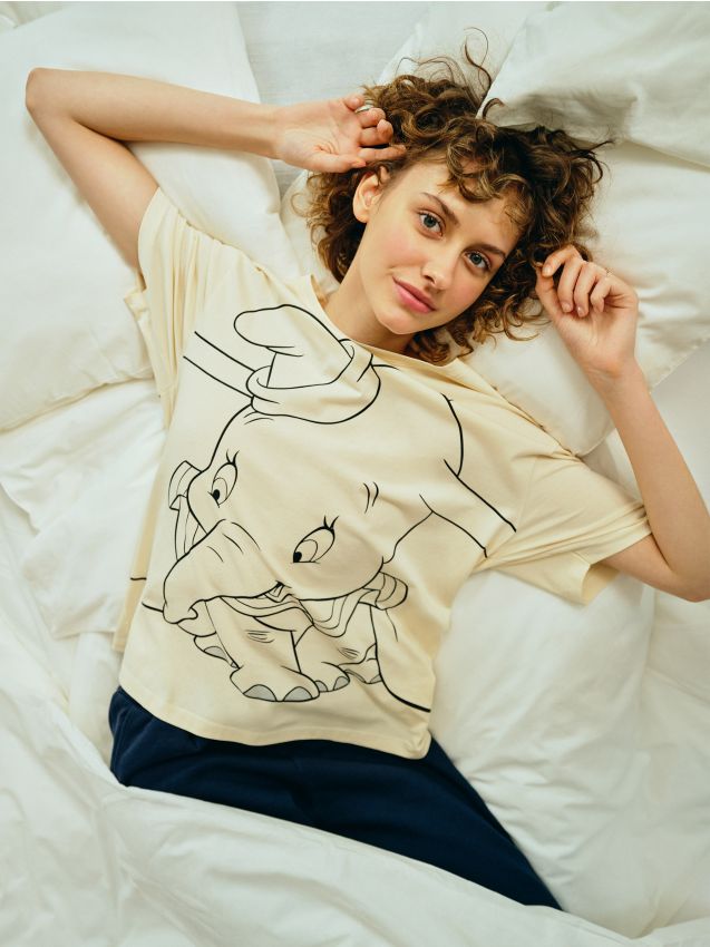 Dumbo print T-shirt - beige - 4685D-08X - HOUSE