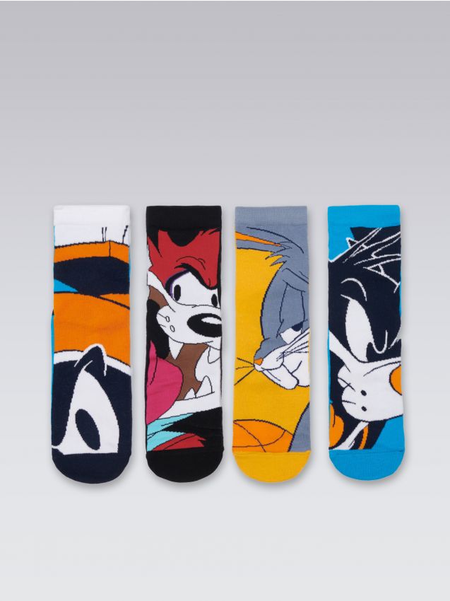 Skarpetki z nadrukiem Looney Tunes 4-pak - wielobarwny - 4867I-MLC - HOUSE