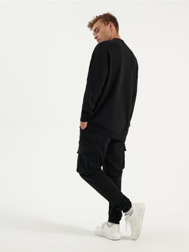 Pantaloni jogger in felpa - Nero - HOUSE
