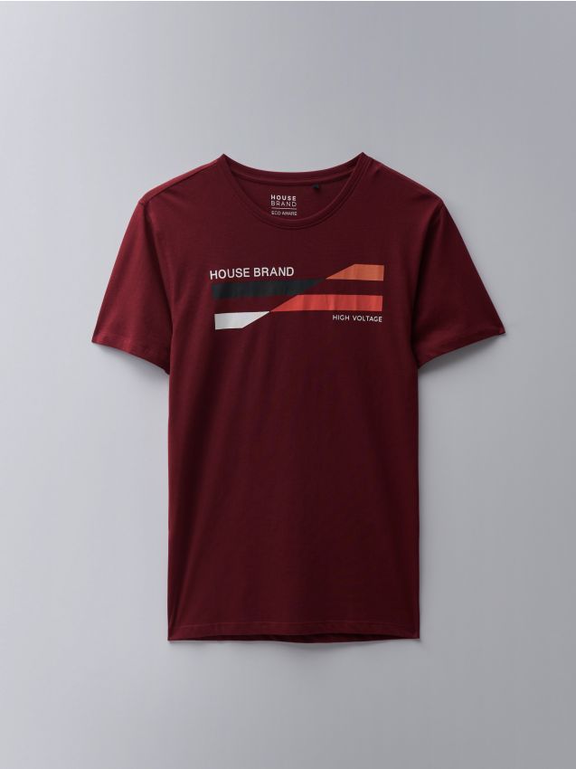 Majica iz organskega bombaža - maroon - 5205I-83X - HOUSE