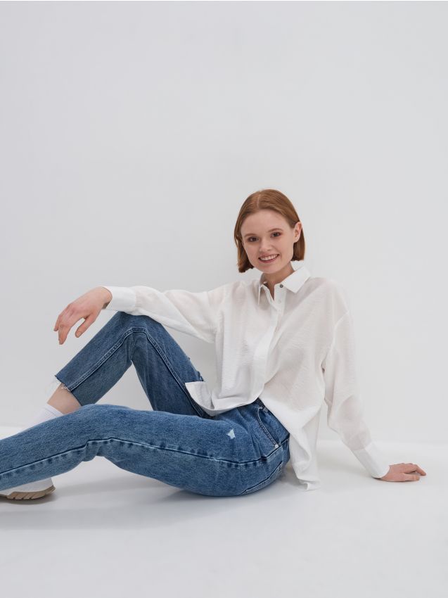 Bluse mit Kragen - weiss - 5312D-00X - HOUSE