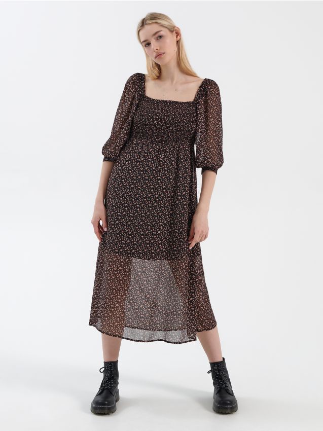 Rochie cu mâneci bufante - multicolor - HOUSE